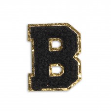 Sticker Aufkleber für Handy/Tablet/Computer 3D gestickt Schwarz - Buchstabe B