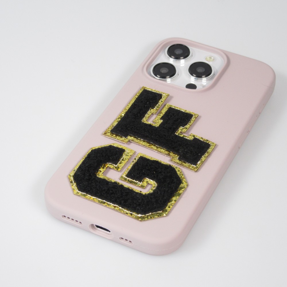 Sticker Aufkleber für Handy/Tablet/Computer 3D gestickt Schwarz - Buchstabe B