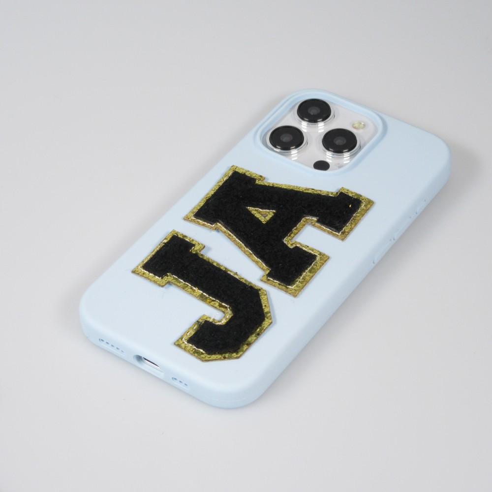 Sticker Aufkleber für Handy/Tablet/Computer 3D gestickt Schwarz - Buchstabe F