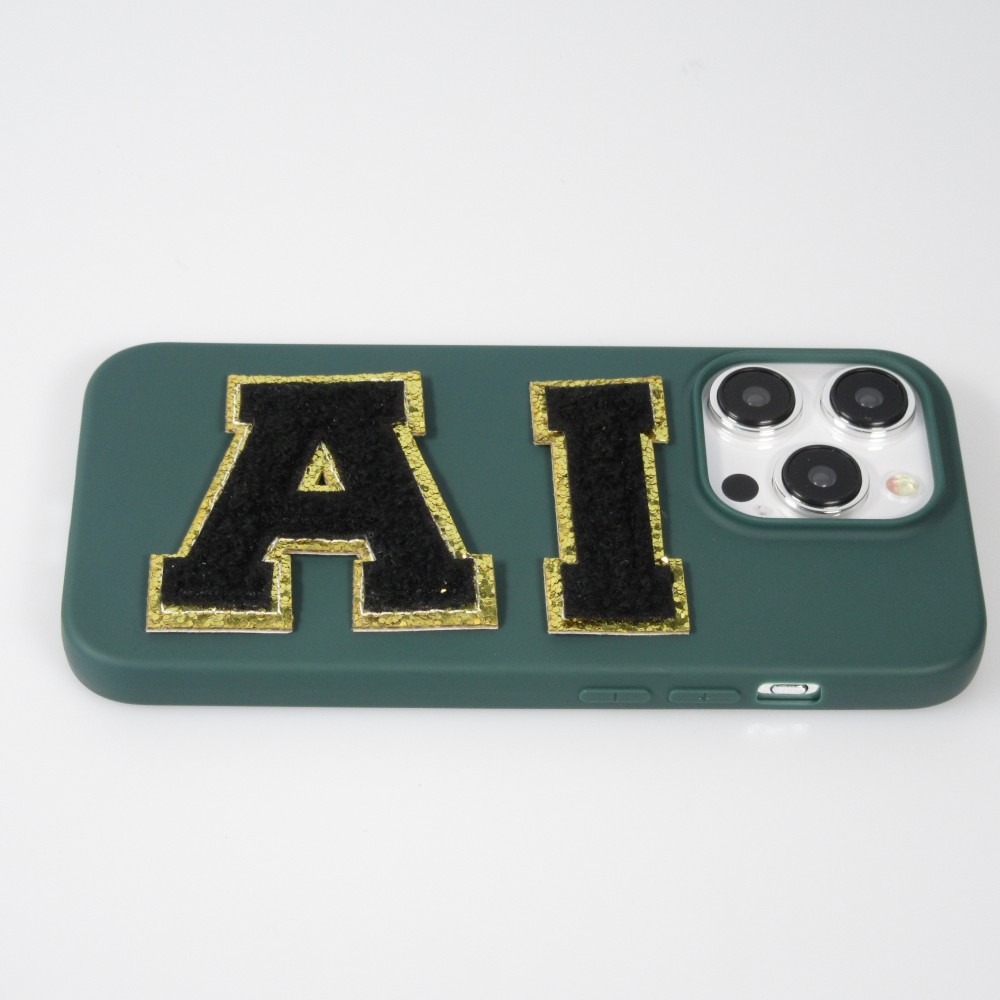 Sticker Aufkleber für Handy/Tablet/Computer 3D gestickt Schwarz - Buchstabe F