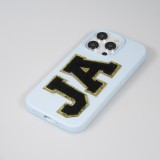 Sticker Aufkleber für Handy/Tablet/Computer 3D gestickt Schwarz - Buchstabe S