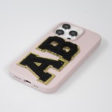 Sticker Aufkleber für Handy/Tablet/Computer 3D gestickt Schwarz - Buchstabe T