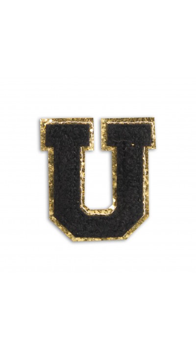 Sticker Aufkleber für Handy/Tablet/Computer 3D gestickt Schwarz - Buchstabe U Sticker Aufkleber für Handy/Tablet/Computer 3D gestickt Schwarz - Buchstabe U