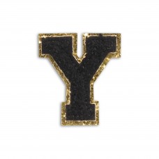 Sticker Aufkleber für Handy/Tablet/Computer 3D gestickt Schwarz - Buchstabe Y