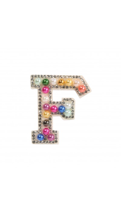 Sticker Aufkleber für Handy/Tablet/Computer 3D Pearls Regenbogen - Buchstabe F