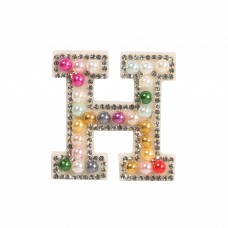 Sticker Aufkleber für Handy/Tablet/Computer 3D Pearls Regenbogen - Buchstabe H