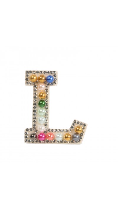 Sticker Aufkleber für Handy/Tablet/Computer 3D Pearls Regenbogen - Buchstabe L