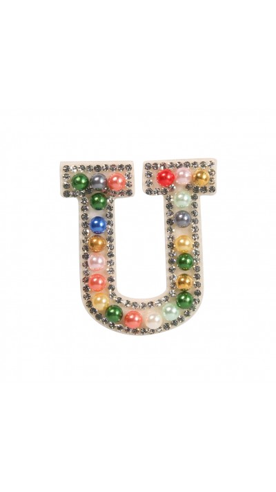 Sticker Aufkleber für Handy/Tablet/Computer 3D Pearls Regenbogen - Buchstabe U