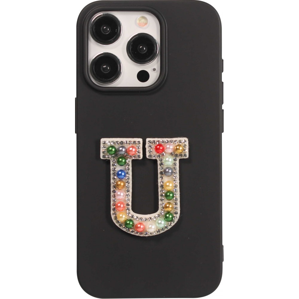 Sticker Aufkleber für Handy/Tablet/Computer 3D Pearls Regenbogen - Buchstabe U