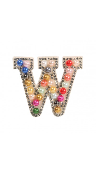 Sticker Aufkleber für Handy/Tablet/Computer 3D Pearls Regenbogen - Buchstabe W