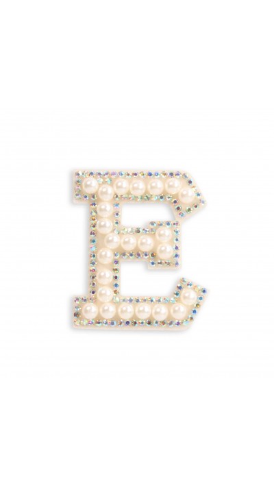 Sticker Aufkleber für Handy/Tablet/Computer 3D Pearls weiss - Buchstabe E