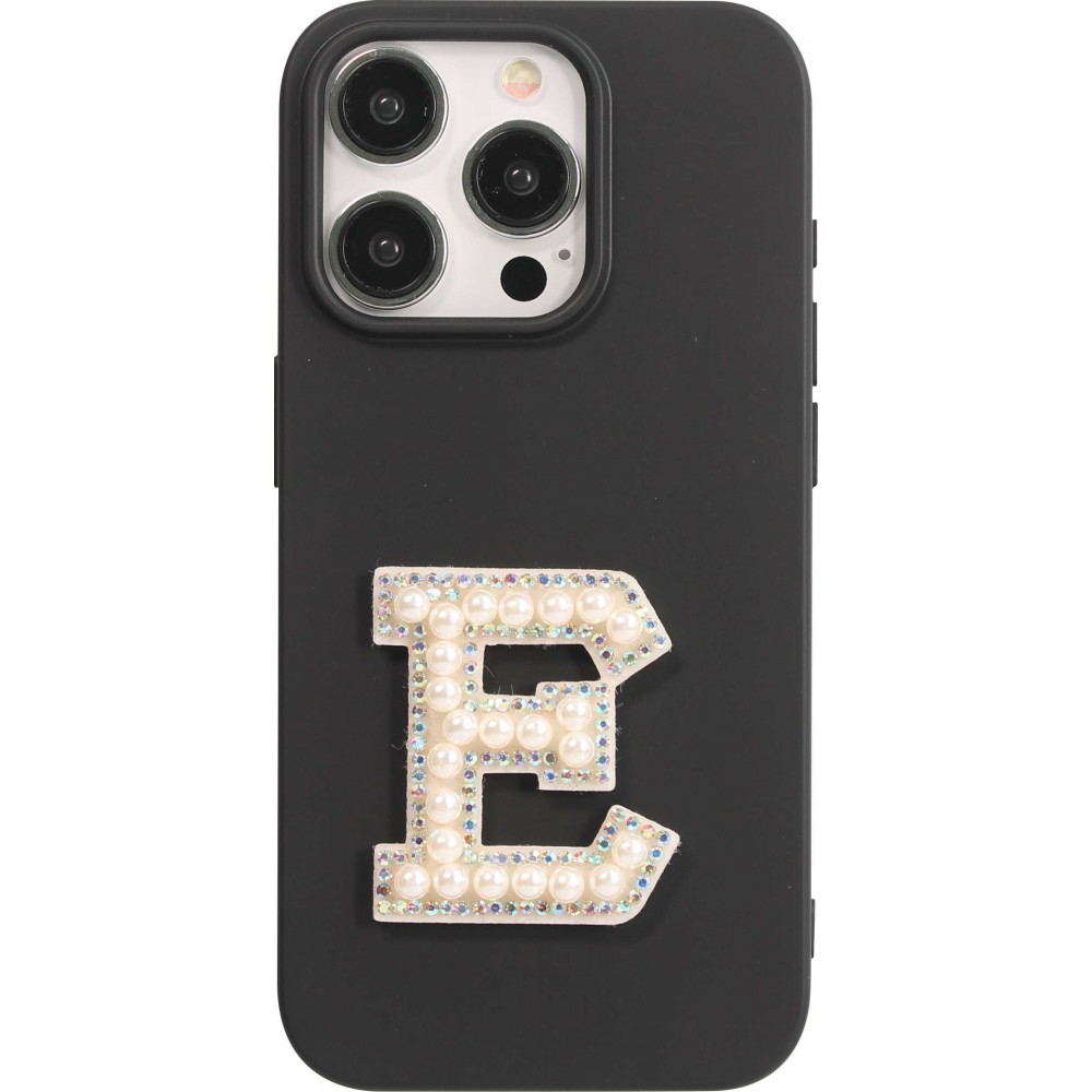 Sticker Aufkleber für Handy/Tablet/Computer 3D Pearls weiss - Buchstabe E