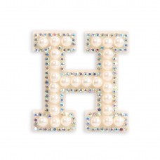 Sticker Aufkleber für Handy/Tablet/Computer 3D Pearls weiss - Buchstabe H