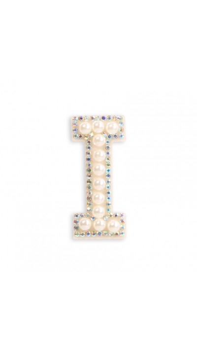 Sticker Aufkleber für Handy/Tablet/Computer 3D Pearls weiss - Buchstabe I