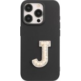 Sticker Aufkleber für Handy/Tablet/Computer 3D Pearls weiss - Buchstabe J