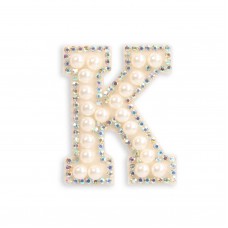 Sticker Aufkleber für Handy/Tablet/Computer 3D Pearls weiss - Buchstabe K