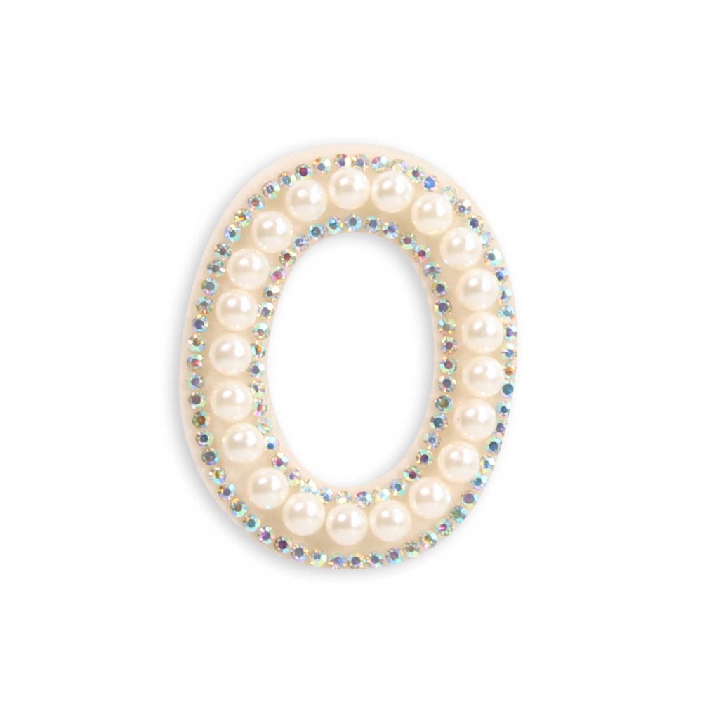 Sticker Aufkleber für Handy/Tablet/Computer 3D Pearls weiss - Buchstabe O