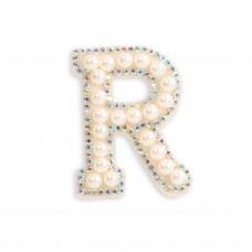 Sticker Aufkleber für Handy/Tablet/Computer 3D Pearls weiss - Buchstabe R