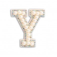 Sticker Aufkleber für Handy/Tablet/Computer 3D Pearls weiss - Buchstabe Y