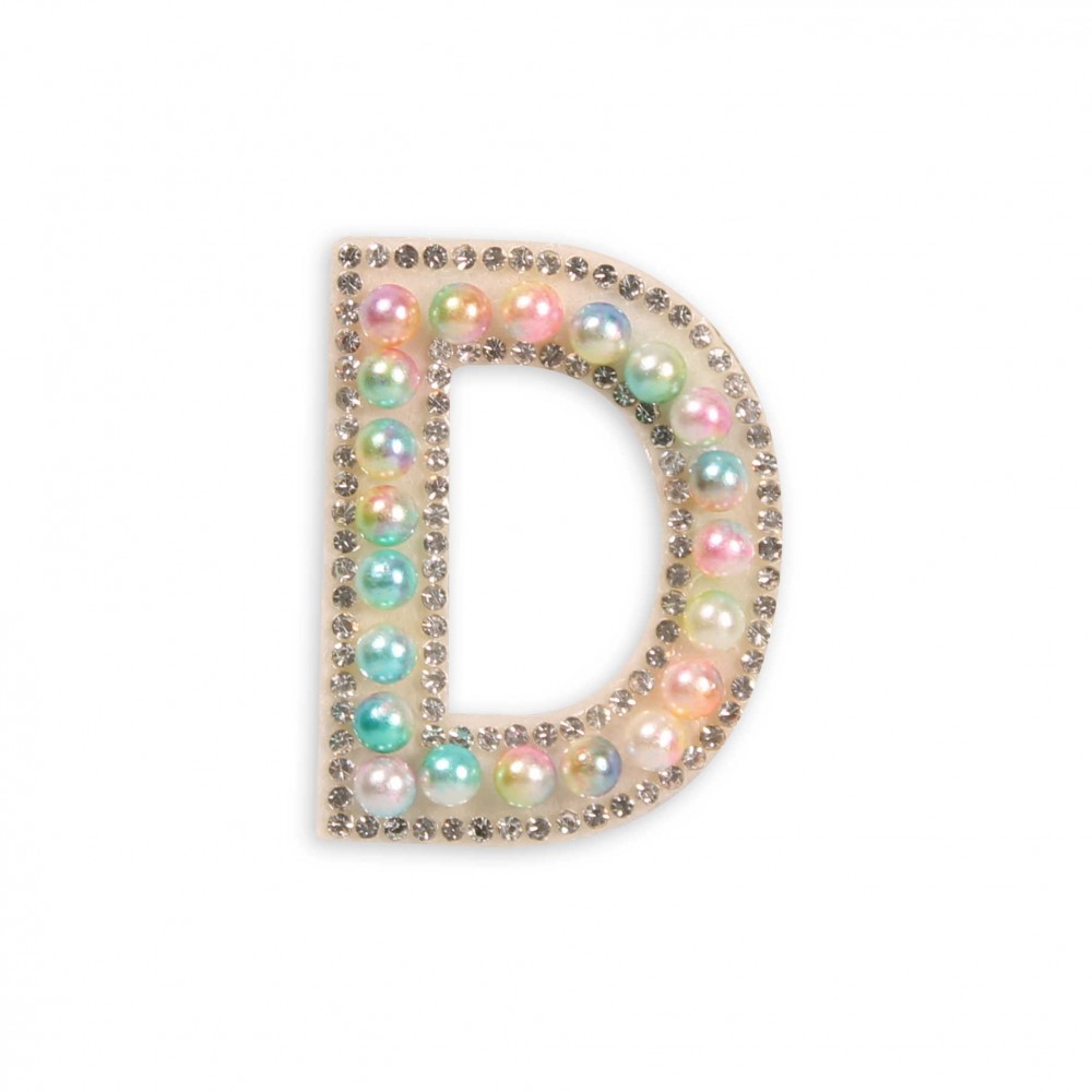 Sticker Aufkleber für Handy/Tablet/Computer 3D Pearls Multifarben - Buchstabe D