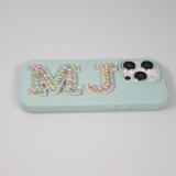 Autocollant sticker pour téléphone/tablette/ordinateur brodé en 3D pearls multi color - Lettre E