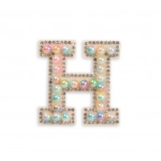 Sticker Aufkleber für Handy/Tablet/Computer 3D Pearls Multifarben - Buchstabe H