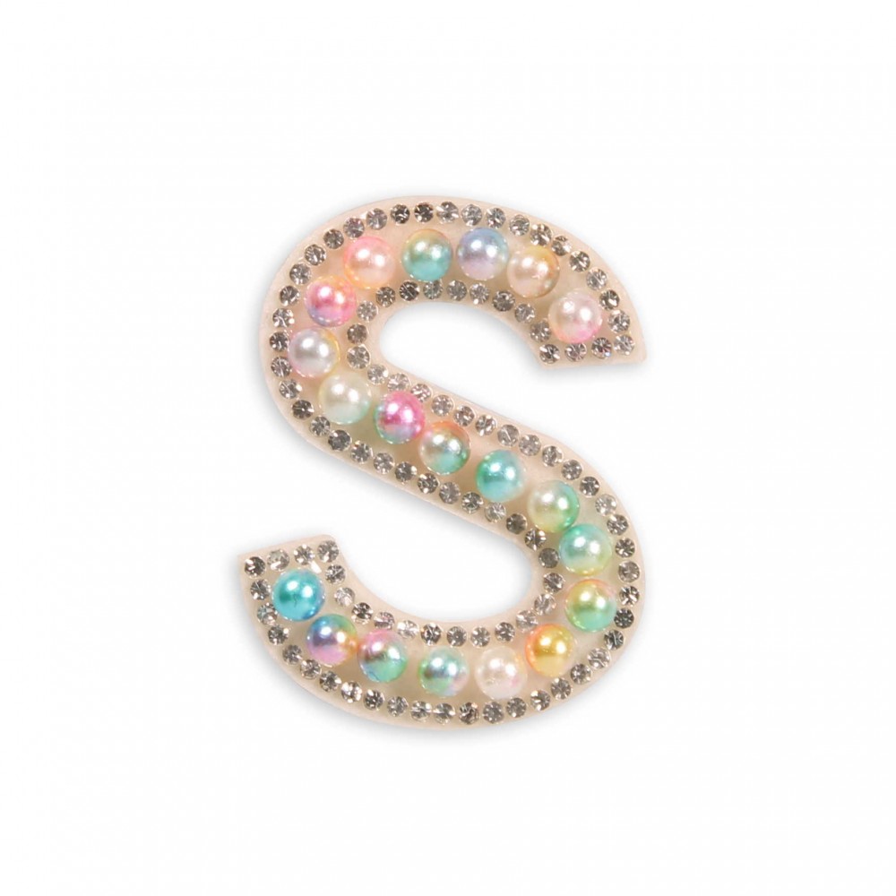 Sticker Aufkleber für Handy/Tablet/Computer 3D Pearls Multifarben - Buchstabe S