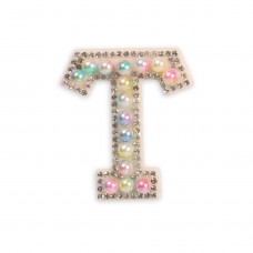 Sticker Aufkleber für Handy/Tablet/Computer 3D Pearls Multifarben - Buchstabe T