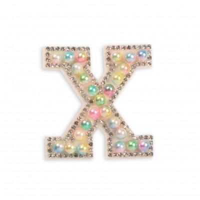 Sticker Aufkleber f&uuml;r Handy/Tablet/Computer 3D Pearls Multifarben - Buchstabe X