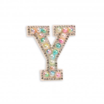 Sticker Aufkleber f&uuml;r Handy/Tablet/Computer 3D Pearls Multifarben - Buchstabe Y