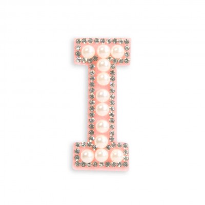 Sticker Aufkleber f&uuml;r Handy/Tablet/Computer 3D Pearls Rosa - Buchstabe I