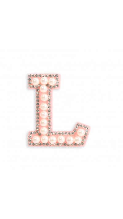 Sticker Aufkleber für Handy/Tablet/Computer 3D Pearls Rosa - Buchstabe L