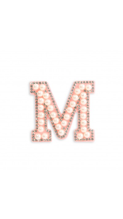 Sticker Aufkleber für Handy/Tablet/Computer 3D Pearls Rosa - Buchstabe M