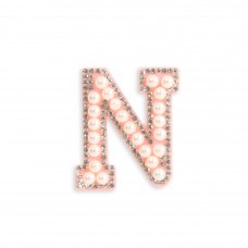 Sticker Aufkleber für Handy/Tablet/Computer 3D Pearls Rosa - Buchstabe N