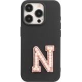 Sticker Aufkleber für Handy/Tablet/Computer 3D Pearls Rosa - Buchstabe N