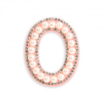 Sticker Aufkleber f&uuml;r Handy/Tablet/Computer 3D Pearls Rosa - Buchstabe O