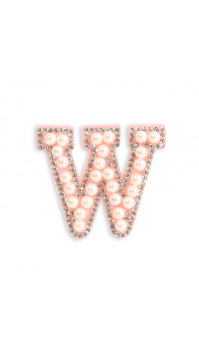 Sticker Aufkleber für Handy/Tablet/Computer 3D Pearls Rosa - Buchstabe W