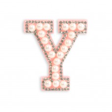 Sticker Aufkleber für Handy/Tablet/Computer 3D Pearls Rosa - Buchstabe Y