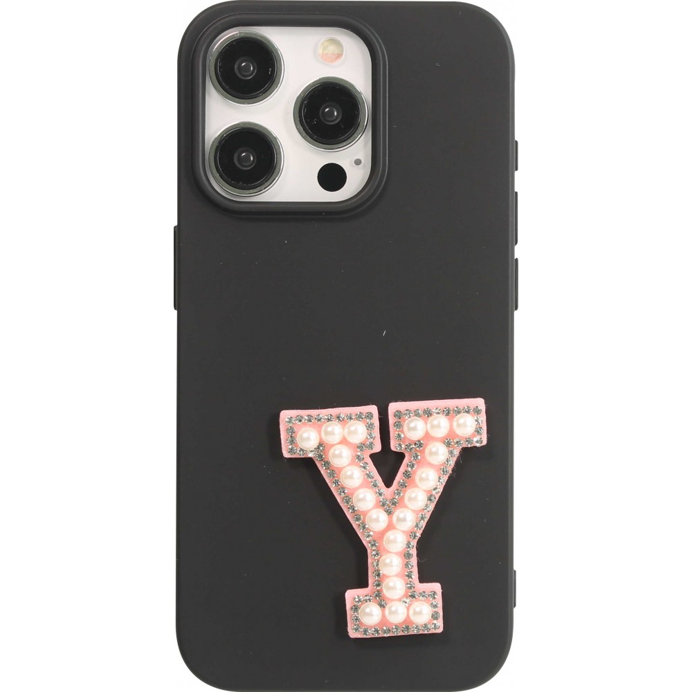 Sticker Aufkleber für Handy/Tablet/Computer 3D Pearls Rosa - Buchstabe Y