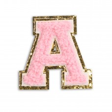 Sticker Aufkleber für Handy/Tablet/Computer 3D gestickt Hellrosa - Buchstabe A