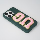 Autocollant sticker pour téléphone/tablette/ordinateur brodé en 3D rose clair - Lettre G