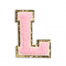 Sticker Aufkleber für Handy/Tablet/Computer 3D gestickt Hellrosa - Buchstabe L