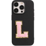 Sticker Aufkleber für Handy/Tablet/Computer 3D gestickt Hellrosa - Buchstabe L