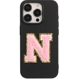 Sticker Aufkleber für Handy/Tablet/Computer 3D gestickt Hellrosa - Buchstabe N