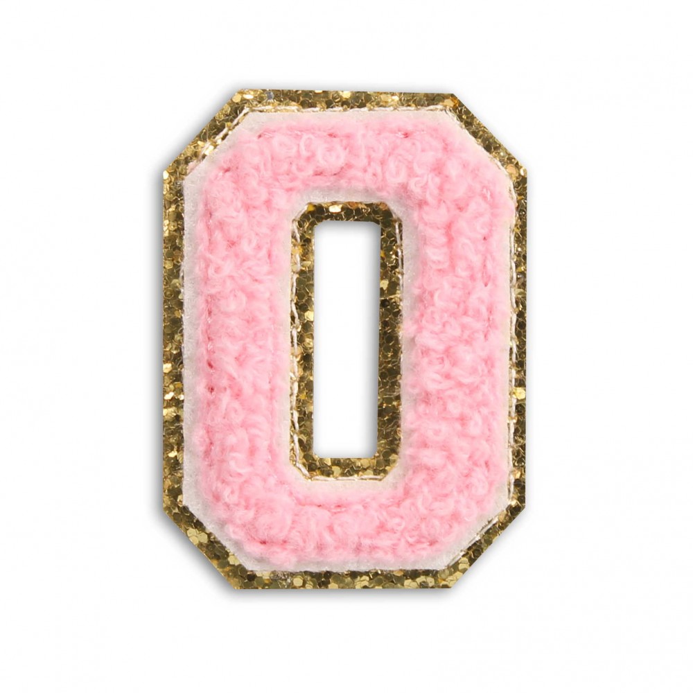 Sticker Aufkleber für Handy/Tablet/Computer 3D gestickt Hellrosa - Buchstabe o