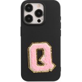 Sticker Aufkleber für Handy/Tablet/Computer 3D gestickt Hellrosa - Buchstabe Q