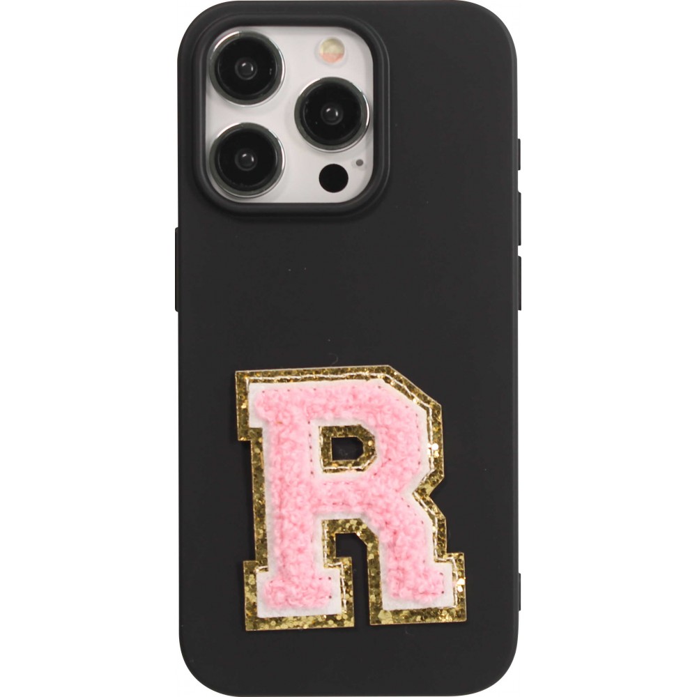 Sticker Aufkleber für Handy/Tablet/Computer 3D gestickt Hellrosa - Buchstabe R