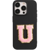 Sticker Aufkleber für Handy/Tablet/Computer 3D gestickt Hellrosa - Buchstabe U