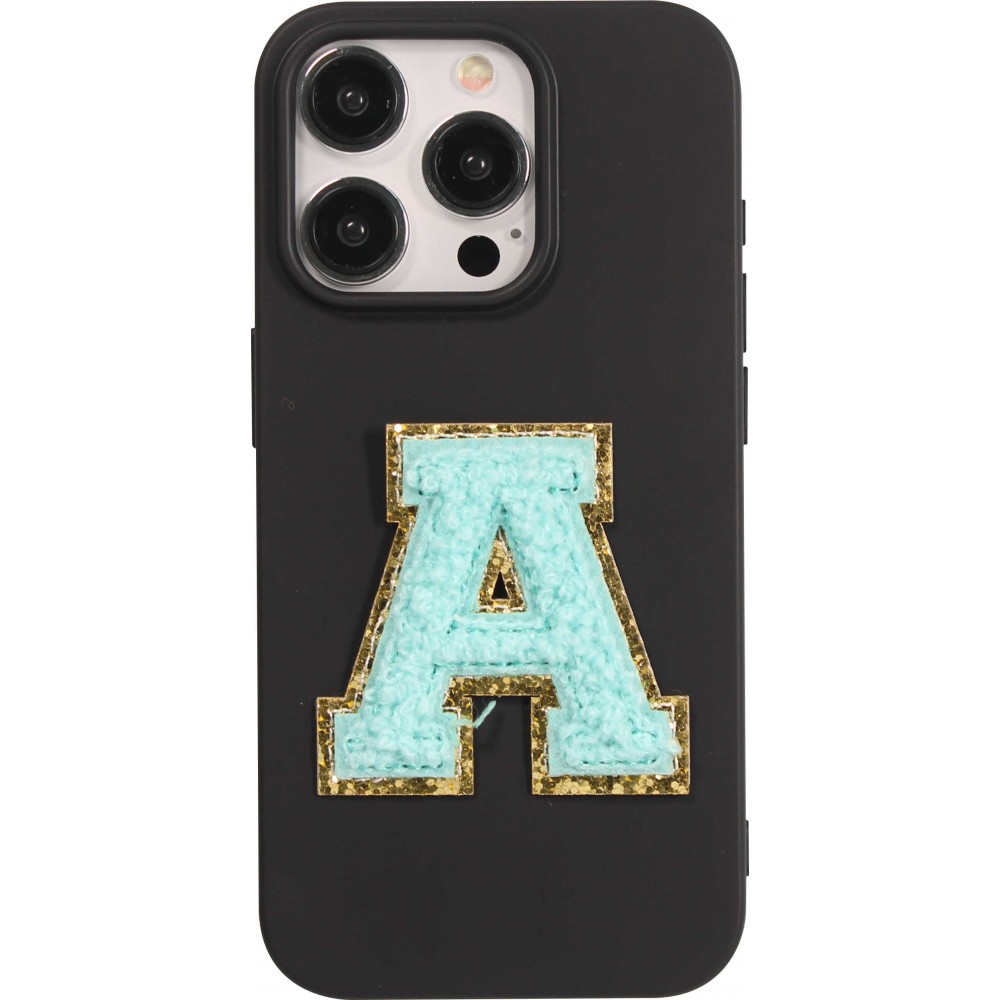 Sticker Aufkleber für Handy/Tablet/Computer 3D gestickt Türkis - Buchstabe A