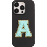 Sticker Aufkleber für Handy/Tablet/Computer 3D gestickt Türkis - Buchstabe A